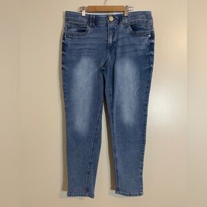 Democracy Jeans Womens 14 Blue Skinny Ab Technology Normcore Sandblasted Denim